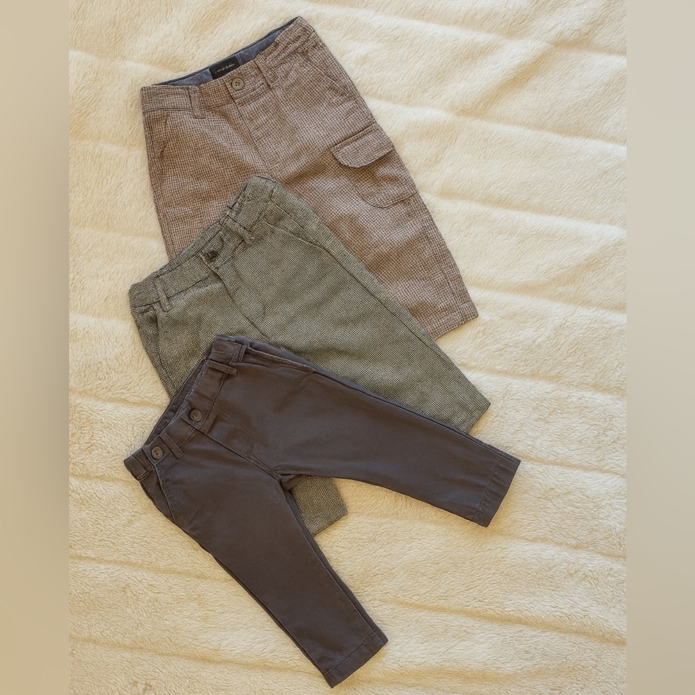 Zara 6/9 month pant bundle - Brown and Gray